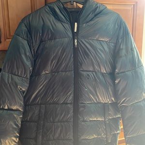 DKNY puffer coat, size small, dark green